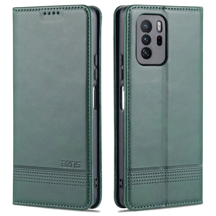 AZNS Magnetic Calf Texture Horizontal Flip Leather Case with Card Slots & Holder & Wallet, For Xiaomi Redmi Note 10 Pro 5G