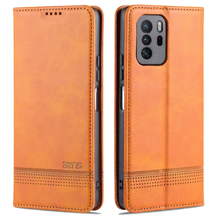 AZNS Magnetic Calf Texture Horizontal Flip Leather Case with Card Slots & Holder & Wallet, For Xiaomi Redmi Note 10 Pro 5G
