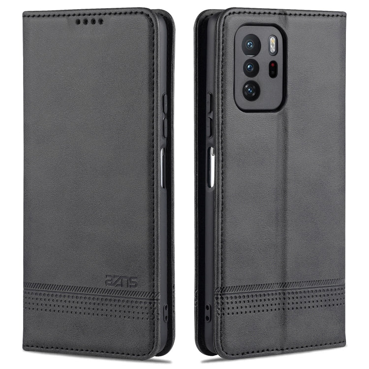 AZNS Magnetic Calf Texture Horizontal Flip Leather Case with Card Slots & Holder & Wallet, For Xiaomi Redmi Note 10 Pro 5G
