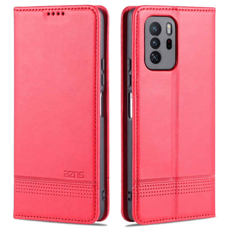 AZNS Magnetic Calf Texture Horizontal Flip Leather Case with Card Slots & Holder & Wallet, For Xiaomi Redmi Note 10 Pro 5G