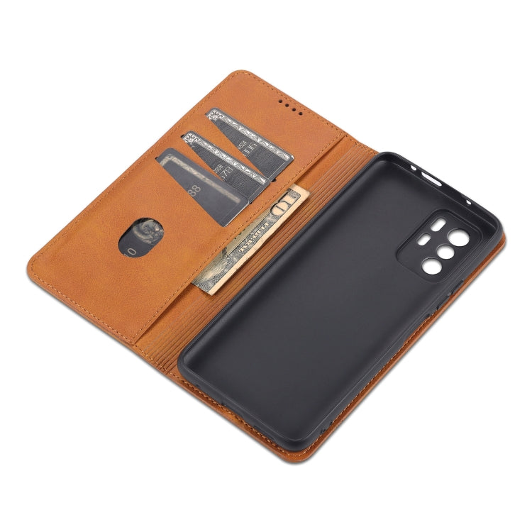 AZNS Magnetic Calf Texture Horizontal Flip Leather Case with Card Slots & Holder & Wallet, For Xiaomi Redmi Note 10 Pro 5G