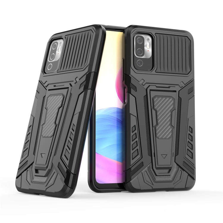 War Chariot Series Armor All-inclusive Shockproof PC + TPU Protective Case with Invisible Holder, For Xiaomi Redmi Note 10 5G