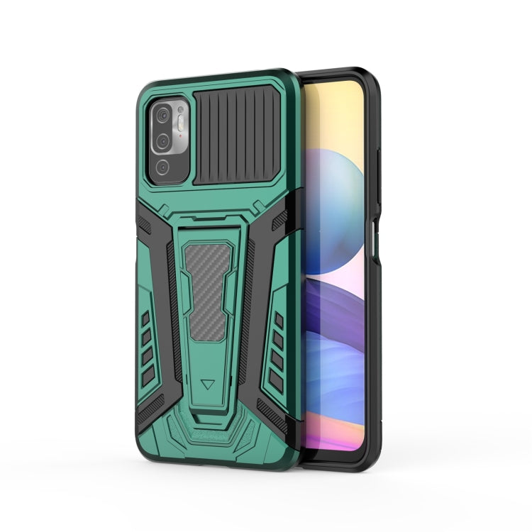 War Chariot Series Armor All-inclusive Shockproof PC + TPU Protective Case with Invisible Holder, For Xiaomi Redmi Note 10 5G