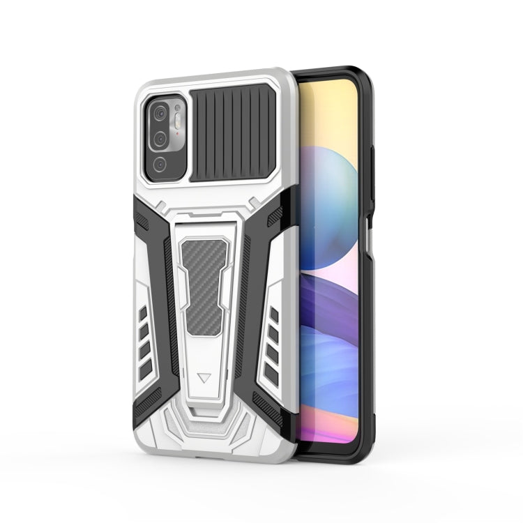 War Chariot Series Armor All-inclusive Shockproof PC + TPU Protective Case with Invisible Holder, For Xiaomi Redmi Note 10 5G