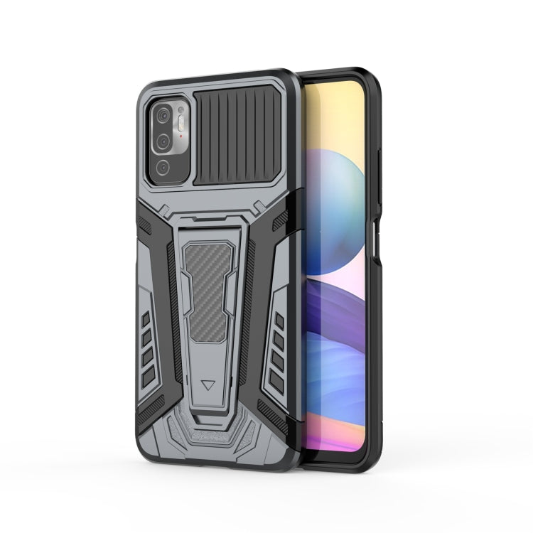 War Chariot Series Armor All-inclusive Shockproof PC + TPU Protective Case with Invisible Holder, For Xiaomi Redmi Note 10 5G