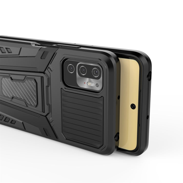 War Chariot Series Armor All-inclusive Shockproof PC + TPU Protective Case with Invisible Holder, For Xiaomi Redmi Note 10 5G