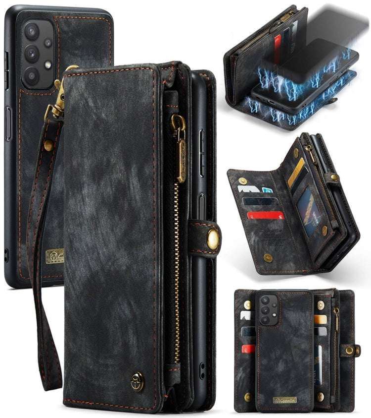 CaseMe Detachable Multifunctional Horizontal Flip Leather Case, with Card Slot & Holder & Zipper Wallet & Photo Frame, For Samsung Galaxy A12, For Samsung Galaxy A32 5G