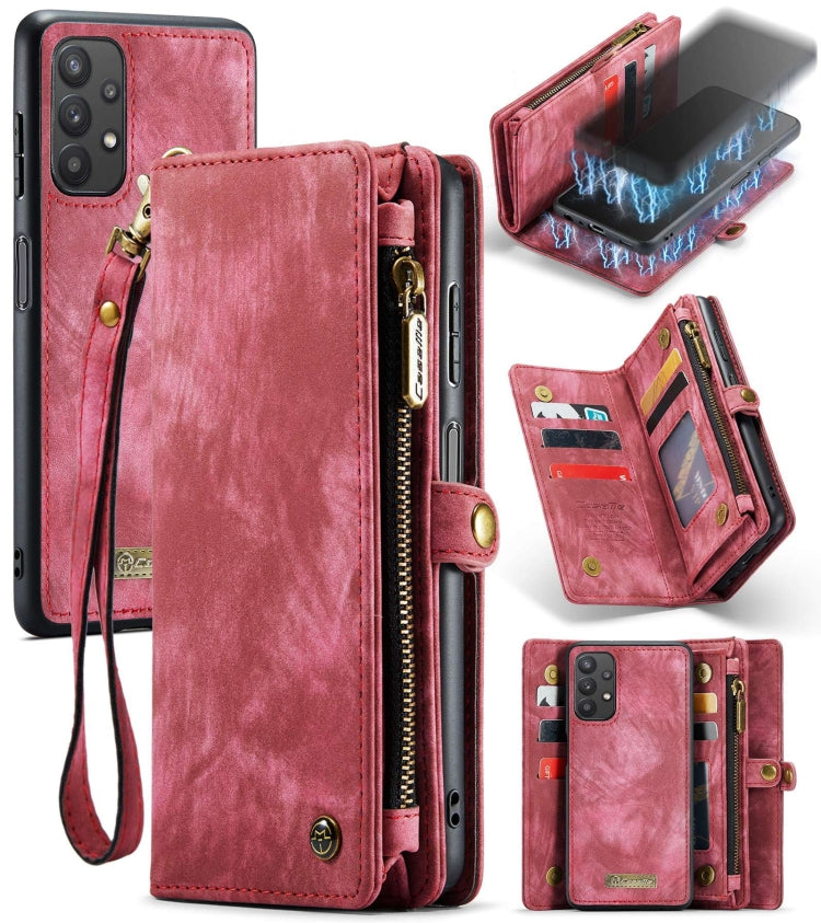 CaseMe Detachable Multifunctional Horizontal Flip Leather Case, with Card Slot & Holder & Zipper Wallet & Photo Frame, For Samsung Galaxy A12, For Samsung Galaxy A32 5G