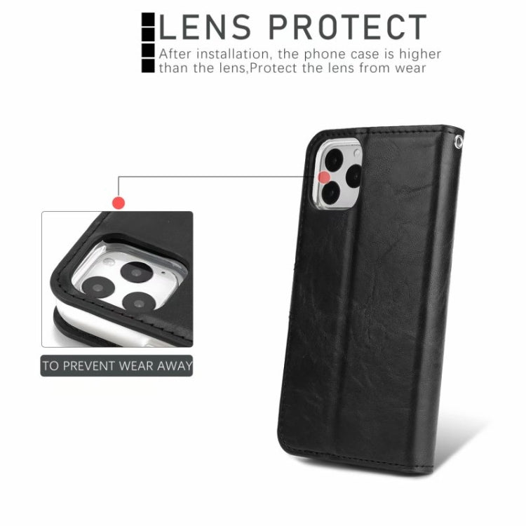 Crazy Horse Texture Detachable Magnetic Back Cover Horizontal Flip Leather Case with Holder & Card Slots & Photo Frame & Wallet, For iPhone 11, For iPhone 11 Pro, For iPhone 11 Pro Max, For iPhone 12 mini, For iPhone 12 / 12 Pro, For iPhone 12 Pro Max