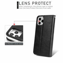 Load image into Gallery viewer, Crazy Horse Texture Detachable Magnetic Back Cover Horizontal Flip Leather Case with Holder &amp; Card Slots &amp; Photo Frame &amp; Wallet, For iPhone 11, For iPhone 11 Pro, For iPhone 11 Pro Max, For iPhone 12 mini, For iPhone 12 / 12 Pro, For iPhone 12 Pro Max