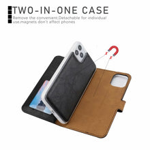 Load image into Gallery viewer, Crazy Horse Texture Detachable Magnetic Back Cover Horizontal Flip Leather Case with Holder &amp; Card Slots &amp; Photo Frame &amp; Wallet, For iPhone 11, For iPhone 11 Pro, For iPhone 11 Pro Max, For iPhone 12 mini, For iPhone 12 / 12 Pro, For iPhone 12 Pro Max