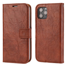 Load image into Gallery viewer, Crazy Horse Texture Detachable Magnetic Back Cover Horizontal Flip Leather Case with Holder &amp; Card Slots &amp; Photo Frame &amp; Wallet, For iPhone 11, For iPhone 11 Pro, For iPhone 11 Pro Max, For iPhone 12 mini, For iPhone 12 / 12 Pro, For iPhone 12 Pro Max