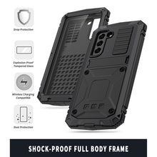 Load image into Gallery viewer, R-JUST Shockproof Waterproof Dust-proof Metal + Silicone Protective Case with Holder, For Samsung Galaxy S21 FE