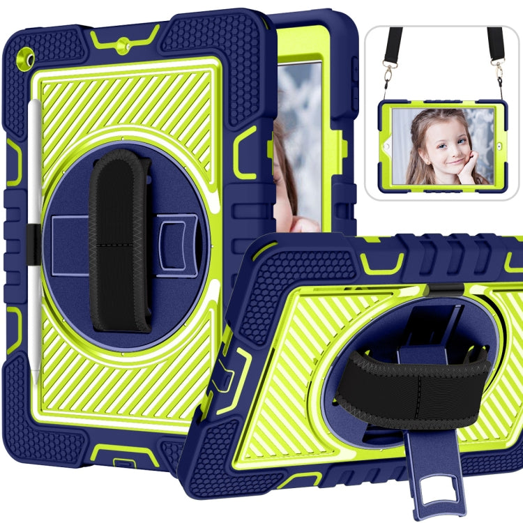 360 Degree Rotation Contrast Color Shockproof Silicone + PC Case with Holder & Hand Grip Strap & Shoulder Strap, For iPad 9.7 2018 / 2017, For iPad 10.2 2021 / 2020 / 2019, For iPad 10.9 / Pro 11 2020 / 2021 / 2018                                      ...