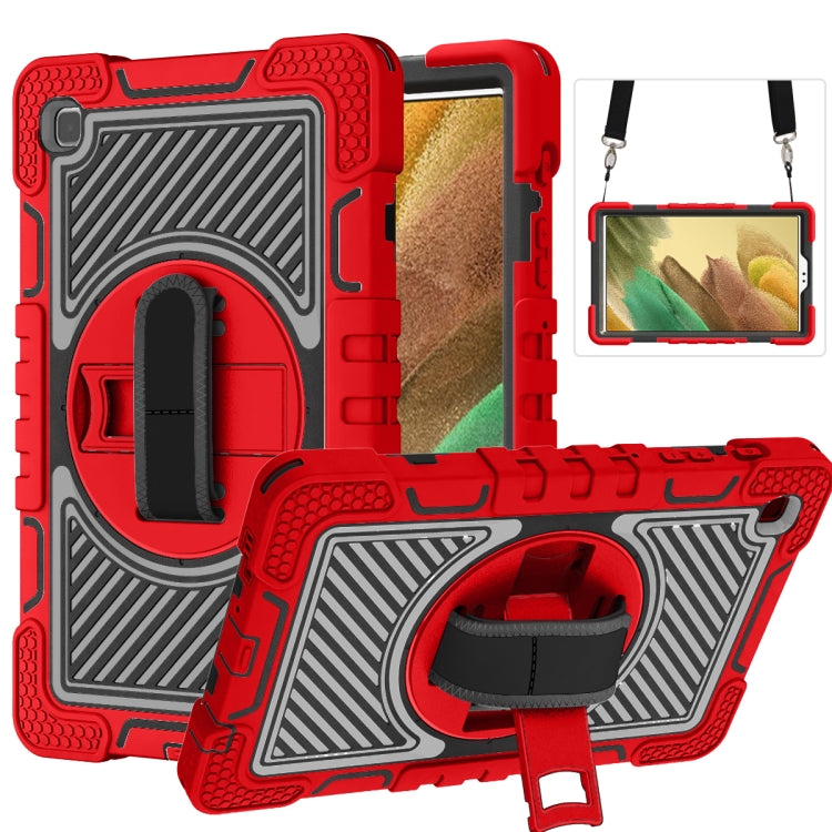 360 Degree Rotation Contrast Color Shockproof Silicone + PC Case with Holder & Hand Grip Strap & Shoulder Strap, For iPad 9.7 2018 / 2017, For iPad 10.2 2021 / 2020 / 2019, For iPad 10.9 / Pro 11 2020 / 2021 / 2018                                      ...