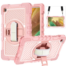 Load image into Gallery viewer, 360 Degree Rotation Contrast Color Shockproof Silicone + PC Case with Holder &amp; Hand Grip Strap &amp; Shoulder Strap, For iPad 9.7 2018 / 2017, For iPad 10.2 2021 / 2020 / 2019, For iPad 10.9 / Pro 11 2020 / 2021 / 2018                                      ...