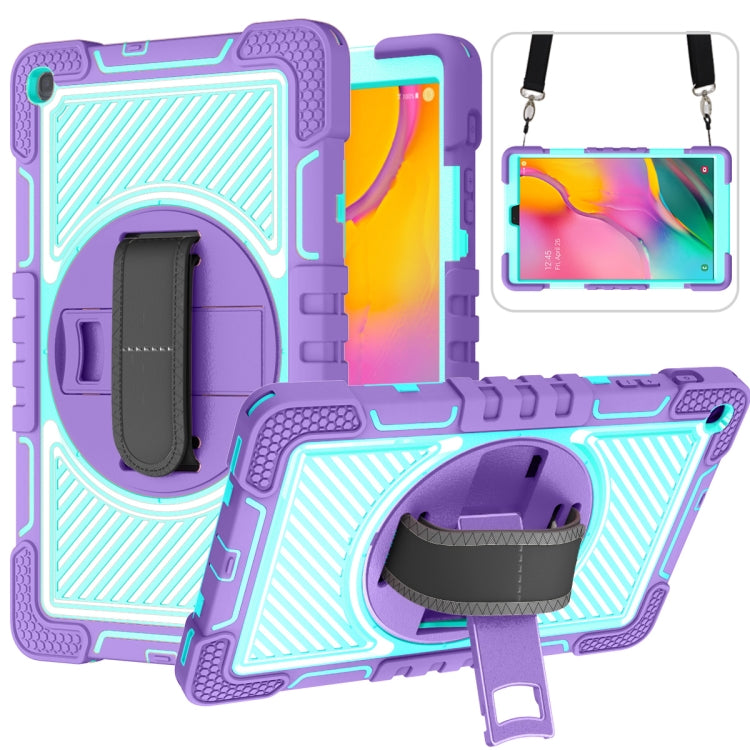 360 Degree Rotation Contrast Color Shockproof Silicone + PC Case with Holder & Hand Grip Strap & Shoulder Strap, For iPad 9.7 2018 / 2017, For iPad 10.2 2021 / 2020 / 2019, For iPad 10.9 / Pro 11 2020 / 2021 / 2018                                      ...