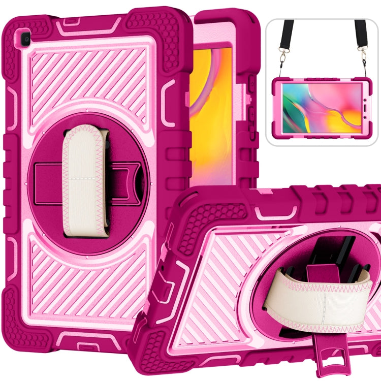 360 Degree Rotation Contrast Color Shockproof Silicone + PC Case with Holder & Hand Grip Strap & Shoulder Strap, For iPad 9.7 2018 / 2017, For iPad 10.2 2021 / 2020 / 2019, For iPad 10.9 / Pro 11 2020 / 2021 / 2018                                      ...