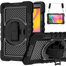 Load image into Gallery viewer, 360 Degree Rotation Contrast Color Shockproof Silicone + PC Case with Holder &amp; Hand Grip Strap &amp; Shoulder Strap, For iPad 9.7 2018 / 2017, For iPad 10.2 2021 / 2020 / 2019, For iPad 10.9 / Pro 11 2020 / 2021 / 2018                                      ...