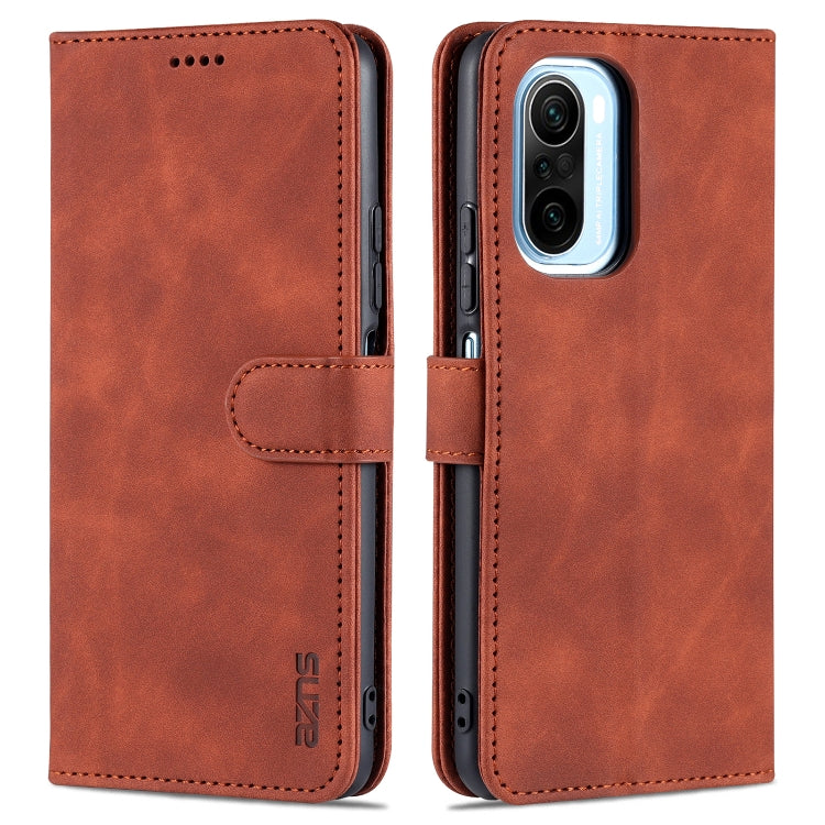 AZNS Skin Feel Calf Texture Horizontal Flip Leather Case with Card Slots & Holder & Wallet, For Xiaomi Redmi K40 Pro, For Xiaomi Poco F3, For Xiaomi Redmi Note 9 5G, For Xiaomi Redmi Note 10 5G, For Xiaomi Poco M3 Pro 5G