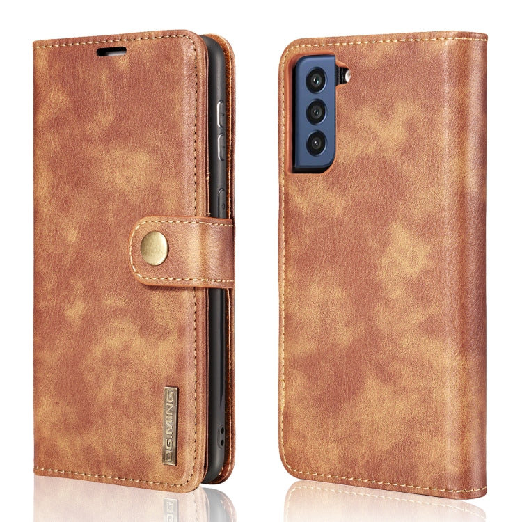 DG.MING Crazy Horse Texture Flip Detachable Magnetic Leather Case with Holder & Card Slots & Wallet, For Samsung Galaxy S21 FE