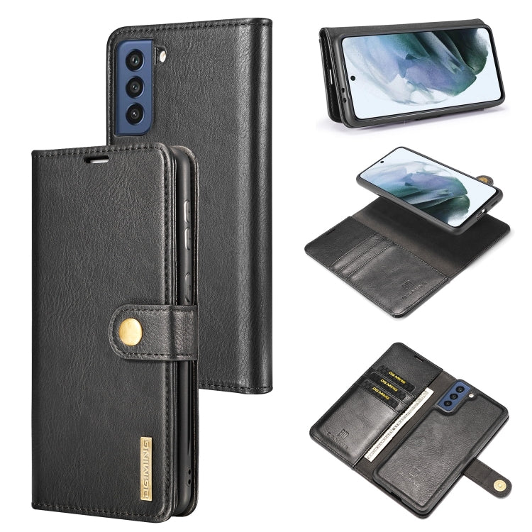 DG.MING Crazy Horse Texture Flip Detachable Magnetic Leather Case with Holder & Card Slots & Wallet, For Samsung Galaxy S21 FE