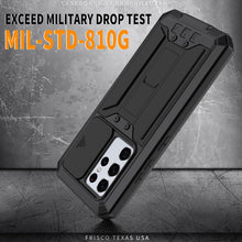 Load image into Gallery viewer, R-JUST Sliding Lens Cover Shockproof Dustproof Waterproof Metal + Silicone Case with Invisible Holder, For Samsung Galaxy S21 Ultra 5G