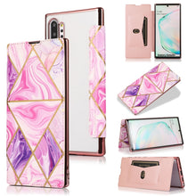 Load image into Gallery viewer, Bronzing Plating PU + TPU Horizontal Flip Leather Case with Holder &amp; Card Slot, For Samsung Galaxy S21+ 5G, For Samsung Galaxy S21 5G, For Samsung Galaxy S20 FE, For Samsung Galaxy S20+, For Samsung Galaxy Note9, For Samsung Galaxy A70                 ...