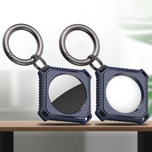 Load image into Gallery viewer, Four Square Carbon Fiber Case with Keychain Ring for AirTag