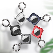 Load image into Gallery viewer, Four Square Carbon Fiber Case with Keychain Ring for AirTag