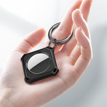 Load image into Gallery viewer, Four Square Carbon Fiber Case with Keychain Ring for AirTag