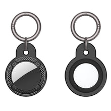 Load image into Gallery viewer, Round Shape Carbon Fiber Anti-fall Case with Keychain Ring for AirTag