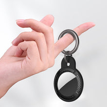 Load image into Gallery viewer, Round Shape Carbon Fiber Anti-fall Case with Keychain Ring for AirTag