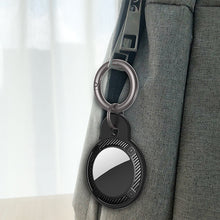 Load image into Gallery viewer, Round Shape Carbon Fiber Anti-fall Case with Keychain Ring for AirTag