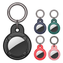 Load image into Gallery viewer, Round Shape Carbon Fiber Anti-fall Case with Keychain Ring for AirTag
