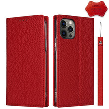 Load image into Gallery viewer, Litchi Texture Horizontal Flip Top Layer Cowhide Leather Case with Holder &amp; Card Slots &amp; Wallet &amp; Strap &amp; Wire Winder, For iPhone 12 mini, For iPhone 12 / 12 Pro, For iPhone 12 Pro Max, For iPhone 11 Pro, For iPhone 11, For iPhone 11 Pro Max           ...