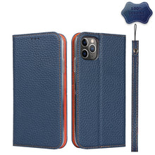 Load image into Gallery viewer, Litchi Texture Horizontal Flip Top Layer Cowhide Leather Case with Holder &amp; Card Slots &amp; Wallet &amp; Strap &amp; Wire Winder, For iPhone 12 mini, For iPhone 12 / 12 Pro, For iPhone 12 Pro Max, For iPhone 11 Pro, For iPhone 11, For iPhone 11 Pro Max           ...
