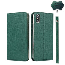 Load image into Gallery viewer, Litchi Texture Horizontal Flip Top Layer Cowhide Leather Case with Holder &amp; Card Slots &amp; Wallet &amp; Strap &amp; Wire Winder, For iPhone 6 &amp; 6s, For iPhone 6 Plus &amp; 6s Plus, For iPhone XR, For iPhone XS Max