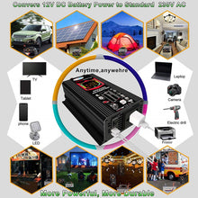 Load image into Gallery viewer, Tang III Generation 12V to 110V 6000W Car Power Inverter with LCD Display &amp; Dual USB, 12V to 110V