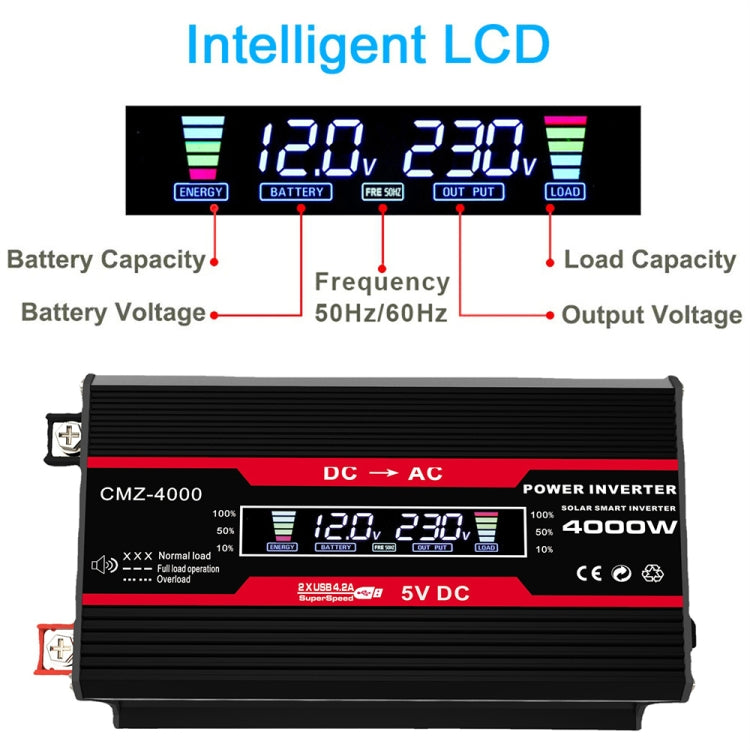 Zhizun 12V to 110V 4000W Car Power Inverter, 12V to 110V