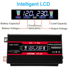Load image into Gallery viewer, Zhizun 12V to 220V 4000W Car Power Inverter, 12V to 220V