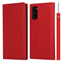 Load image into Gallery viewer, Litchi Texture Horizontal Flip Top Layer Cowhide Leather Case with Holder &amp; Card Slots &amp; Wallet &amp; Strap &amp; Wire Winder, For Samsung Galaxy S21 5G, For Samsung Galaxy S20, For Samsung Galaxy S20 Plus, For Samsung Galaxy S20 Ultra, For Samsung Galaxy S20 FE