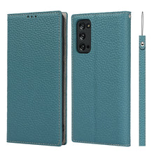 Load image into Gallery viewer, Litchi Texture Horizontal Flip Top Layer Cowhide Leather Case with Holder &amp; Card Slots &amp; Wallet &amp; Strap &amp; Wire Winder, For Samsung Galaxy S21 5G, For Samsung Galaxy S20, For Samsung Galaxy S20 Plus, For Samsung Galaxy S20 Ultra, For Samsung Galaxy S20 FE
