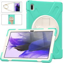 Load image into Gallery viewer, Silicone + PC Protective Case with Holder &amp; Shoulder Strap, For Samsung Galaxy Tab S7 FE 5G 12.4 T730, For Samsung Galaxy Tab S7 FE T730 / S7+ / S9+ /S8+