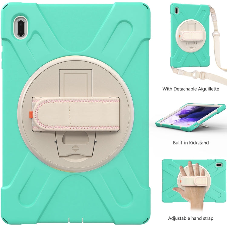 Silicone + PC Protective Case with Holder & Shoulder Strap, For Samsung Galaxy Tab S7 FE 5G 12.4 T730, For Samsung Galaxy Tab S7 FE T730 / S7+ / S9+ /S8+