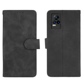 Solid Color Skin Feel Magnetic Buckle Horizontal Flip Calf Texture PU Leather Case with Holder & Card Slots & Wallet, For Vivo V21e 5G, For Xiaomi Mi 11 Lite