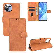 Load image into Gallery viewer, Solid Color Skin Feel Magnetic Buckle Horizontal Flip Calf Texture PU Leather Case with Holder &amp; Card Slots &amp; Wallet, For Vivo V21e 5G, For Xiaomi Mi 11 Lite