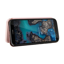 Load image into Gallery viewer, Carbon Fiber Texture Magnetic Horizontal Flip TPU + PC + PU Leather Case with Card Slot, For Nokia C1 Plus, For Samsung Galaxy A03s, For UMIDIGI A11
