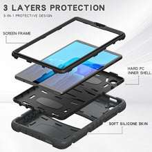 Load image into Gallery viewer, 3-Layer Protection Screen Frame + PC + Silicone Shockproof Combination Case with Holder, For Samsung Galaxy Tab A7 Lite 8.7 inch 2021
