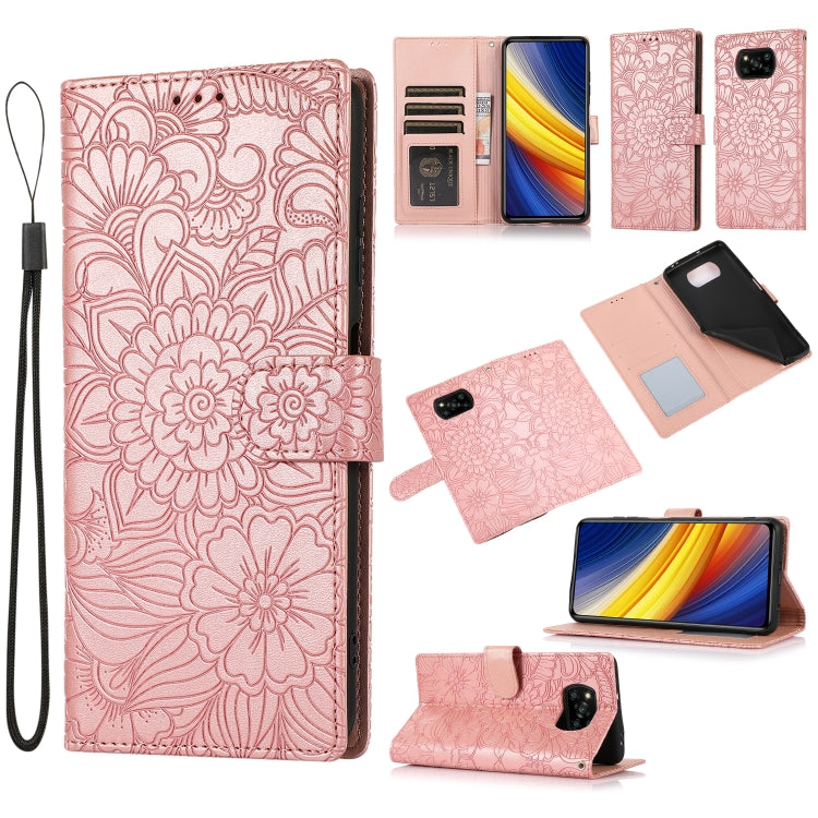 Skin Feel Embossed Sunflower Horizontal Flip Leather Case with Holder & Card Slots & Wallet & Lanyard, For Xiaomi POCO X3 NFC / X3 Pro / X3, For Xiaomi Redmi K40 / K40 Pro / Poco F3, For Xiaomi Mi 10T Lite 5G, For Xiaomi Mi 11, For Xiaomi Redmi Note 9 ...